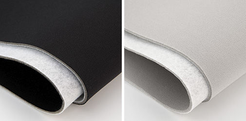 Потолочный материал черного цвета с ворсистой подложкой, образец