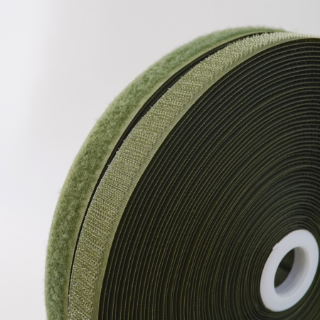 Лента контактная олива 20мм Крючок+Петля 25метров